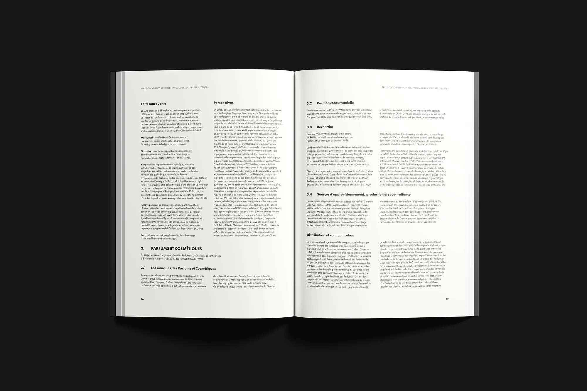 Détail typographique double page LVMH